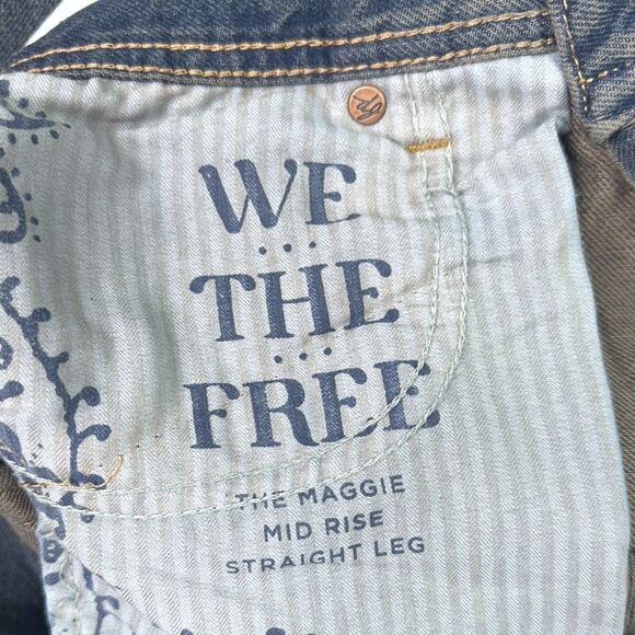 We The Free x Free People Maggie Mid Rise Straight Leg Jeans - Size 27 - Picture 9 of 11